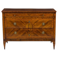 Maggiolini Italian Neo-Classical Inliad Marquetry 3-Drawer Commode