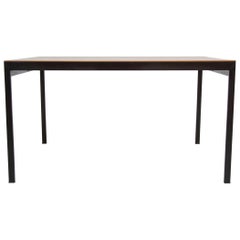 Cees Braakman Table de salle à manger série japonaise en teck et acier émaillé noir