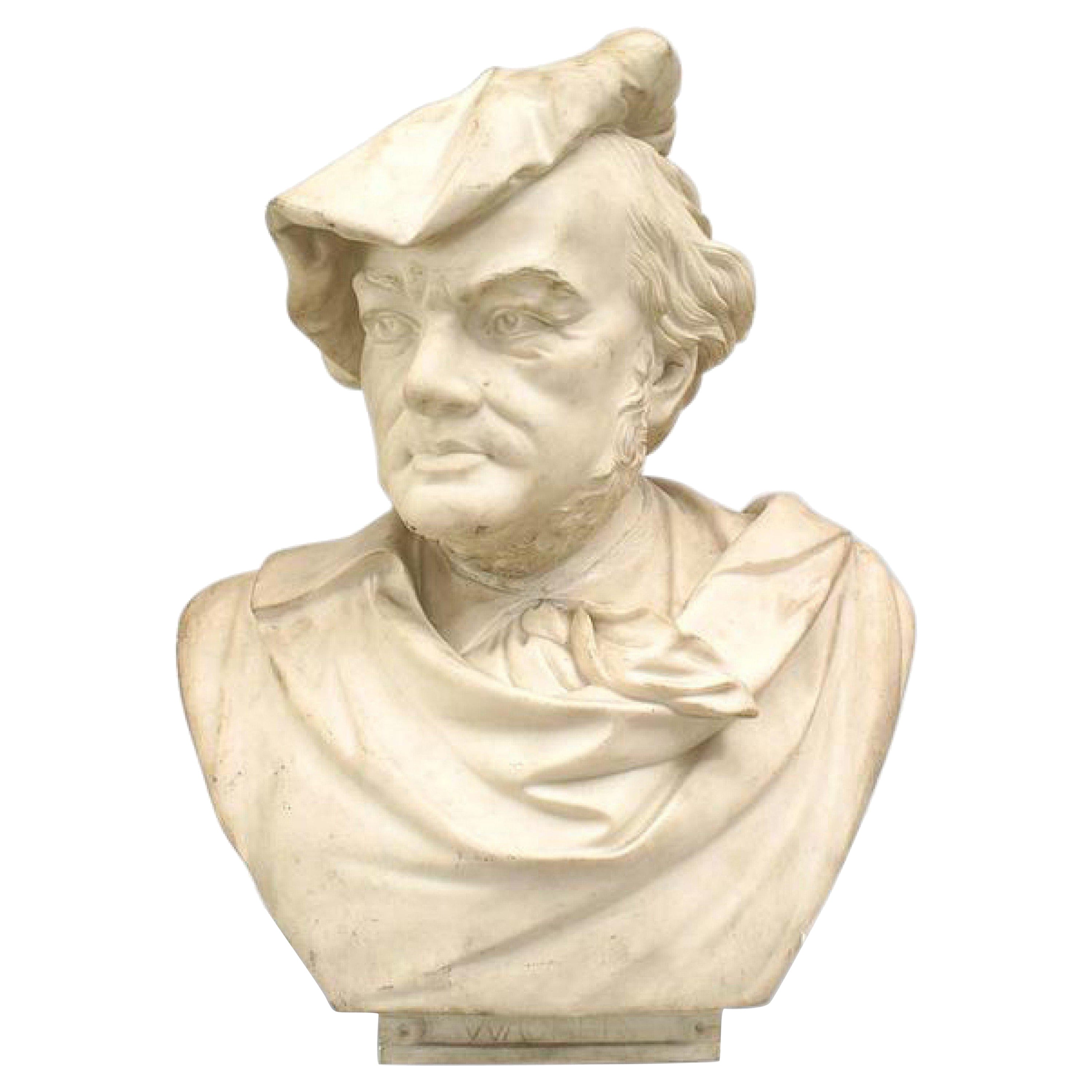 Buste de Wagner en porcelaine de Parian