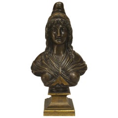Buste de femme grecque en bronze