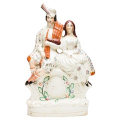 Groupe de porcelaine victorien du Staffordshire