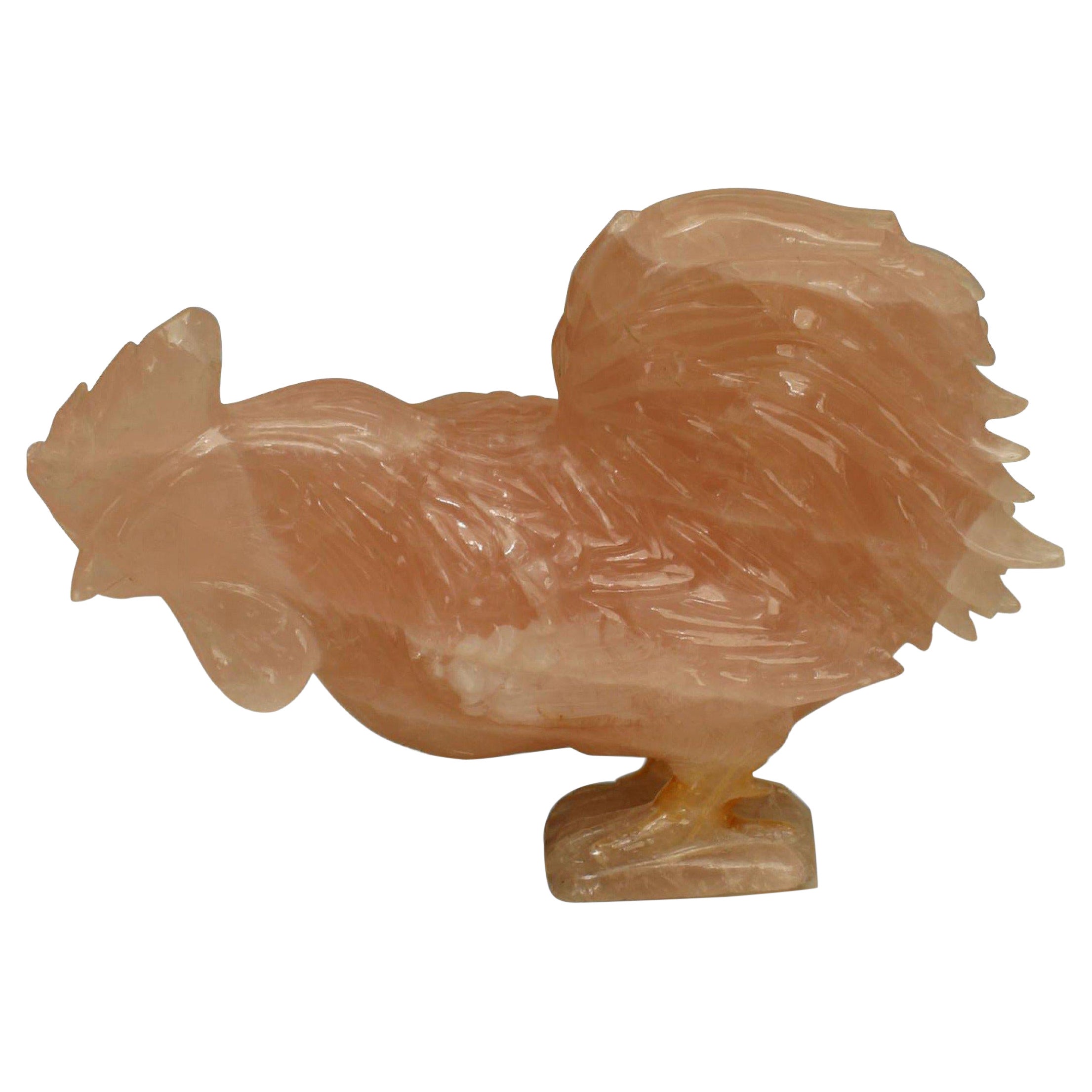 Chinese Rose Quartz Rooster