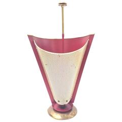 Perforated Metal & Brass Umbrella Stand, France 1950s