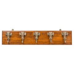 Victorian Mahogany Elephant Wall Hatrack