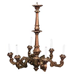 French Louis XV Style Painted Wood Chandelier