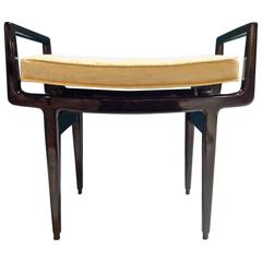 Ebonized Mid-Century Bench or Ottoman, by Baker New World