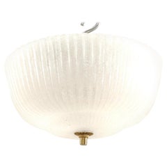Barovier et Toso Italian Mid-Century Murano Frosted Glass Ceiling Fixture