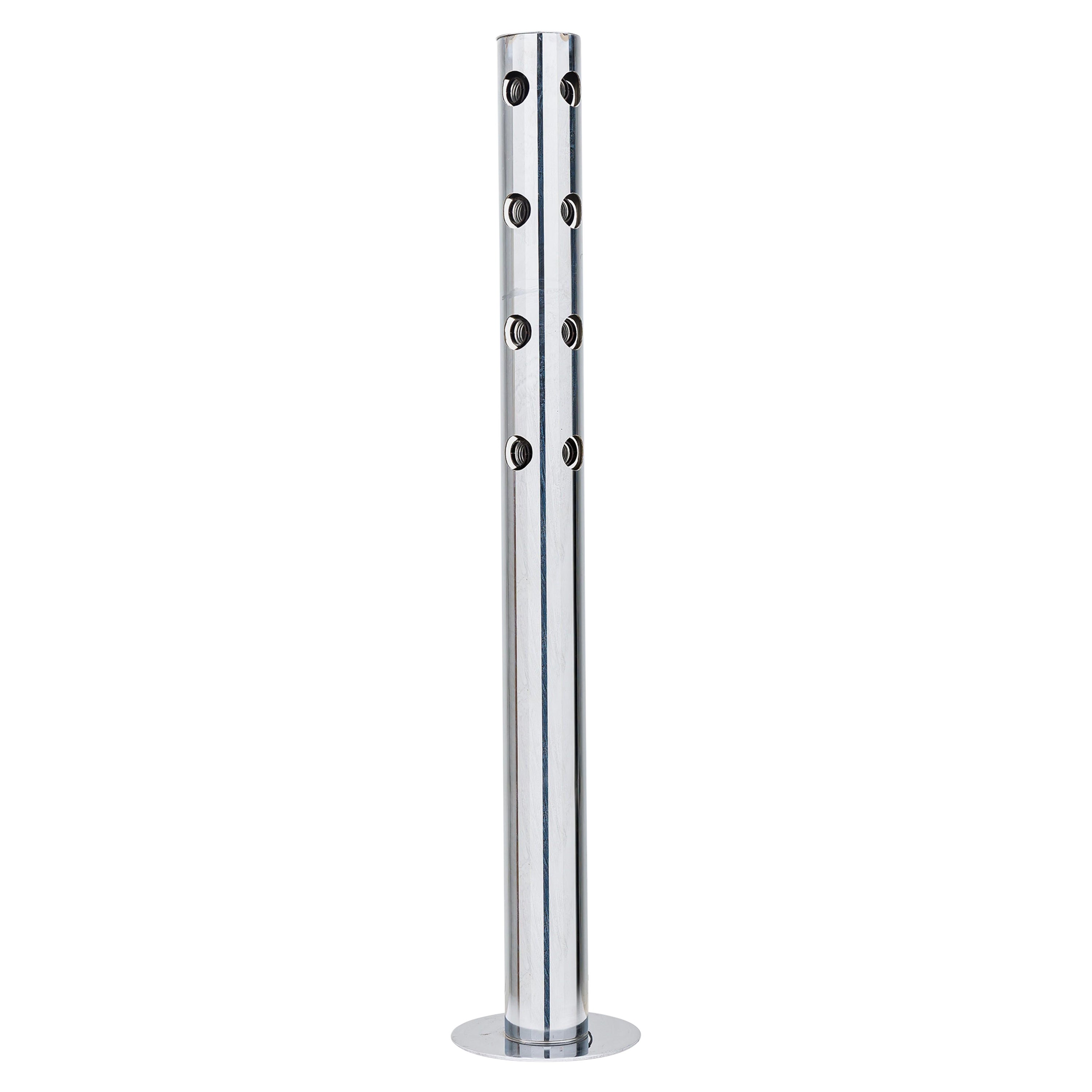 American Mid-Century Chrome Cylindrical Floor Flamp