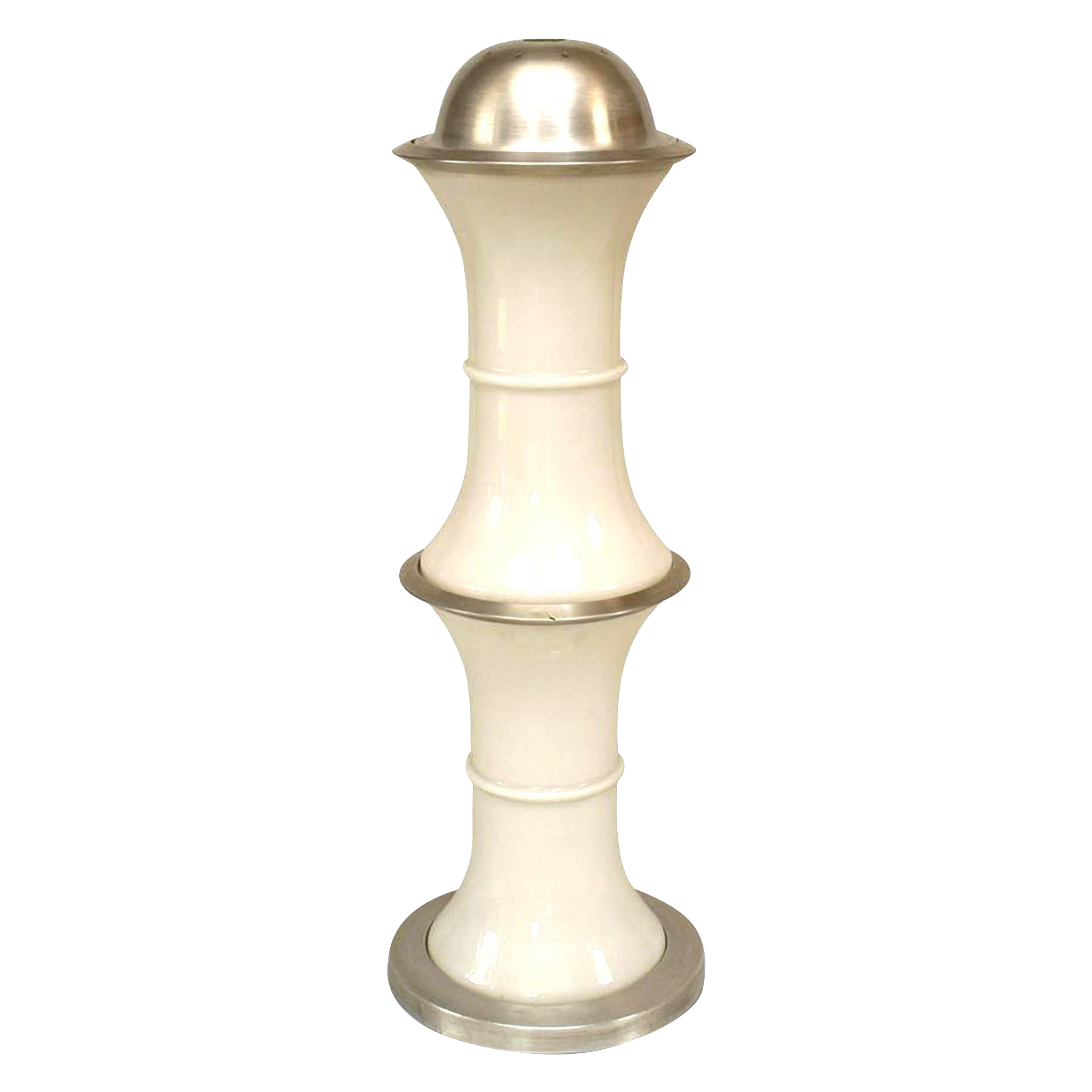 Italian Mid-Century Glass and Aluminum Floor Lamp For Sale
