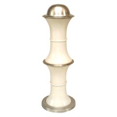 Italienische Stehlampe aus Glas und Aluminium aus der Mitte des Jahrhunderts