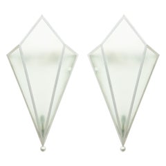 Art Deco Wandleuchter aus mattiertem Glas