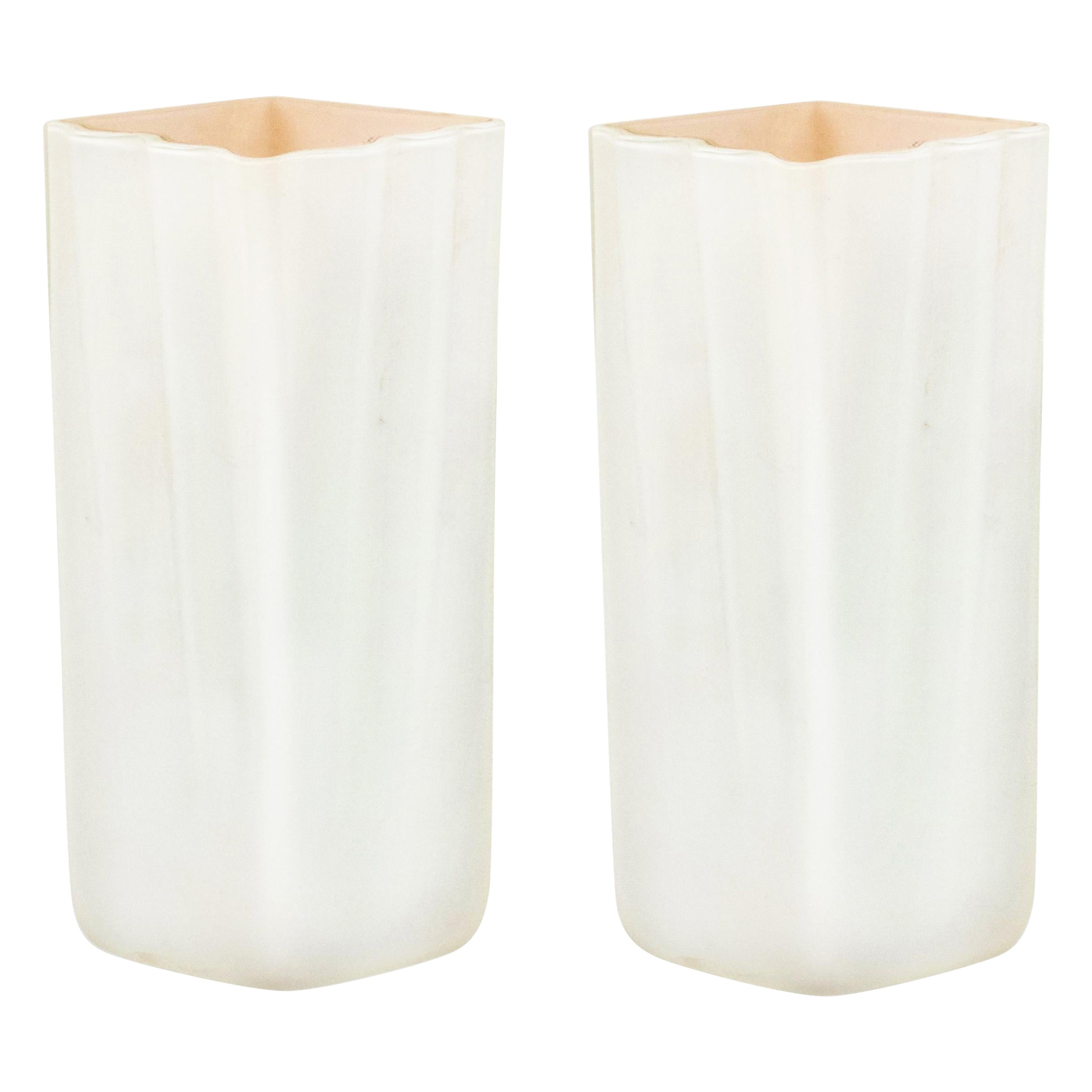 Fontana Arte Italian Mid-Century Murano Incalmato Glass Wall Sconces