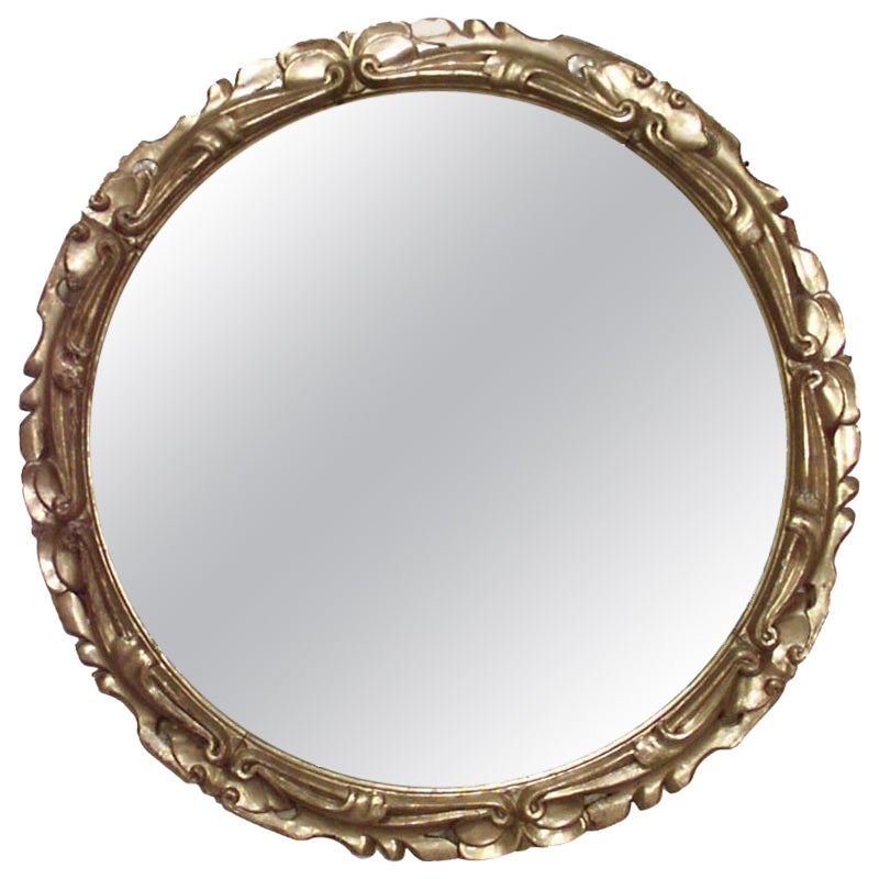 Italienischer Rokoko-Stil Rund geschnitzt Giltwood Wandspiegel
