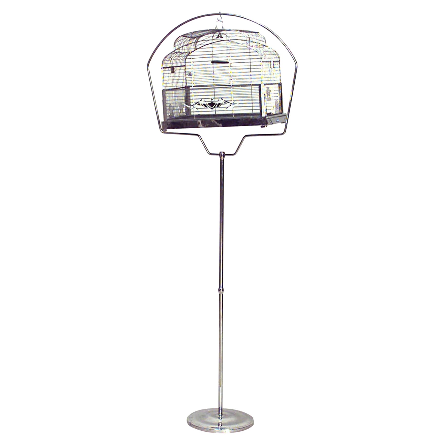 Art Deco Chrome Bird Cage For Sale
