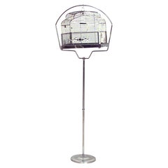 Cage à oiseaux Art déco en chrome