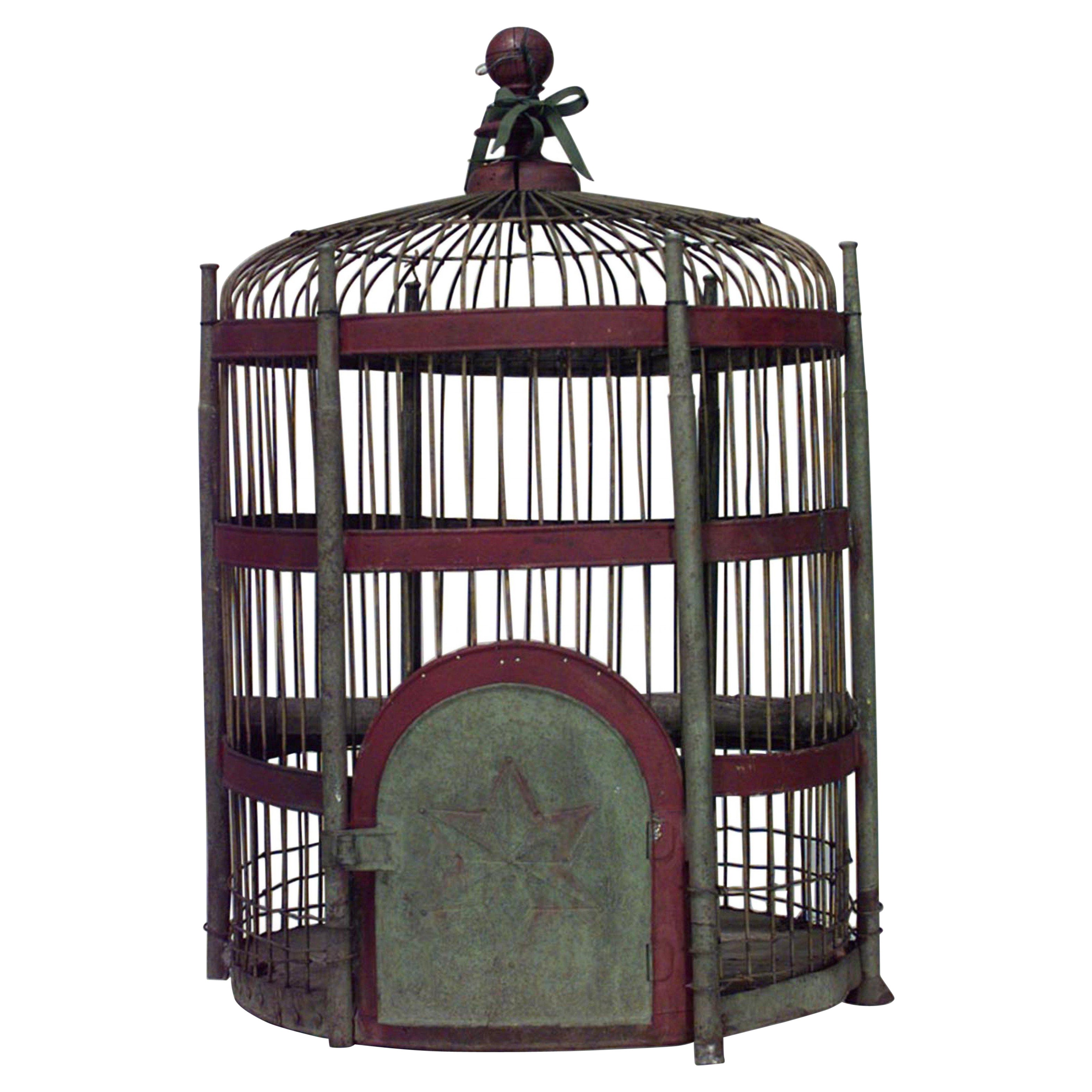 American Victorian Painted Bird Cage