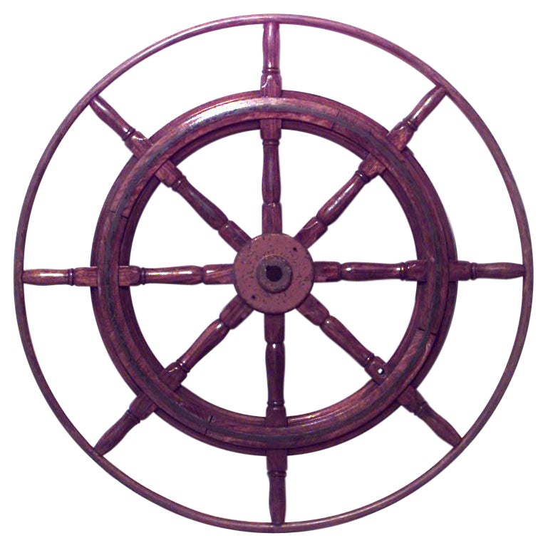 19th Century Wooden Ship Wheel