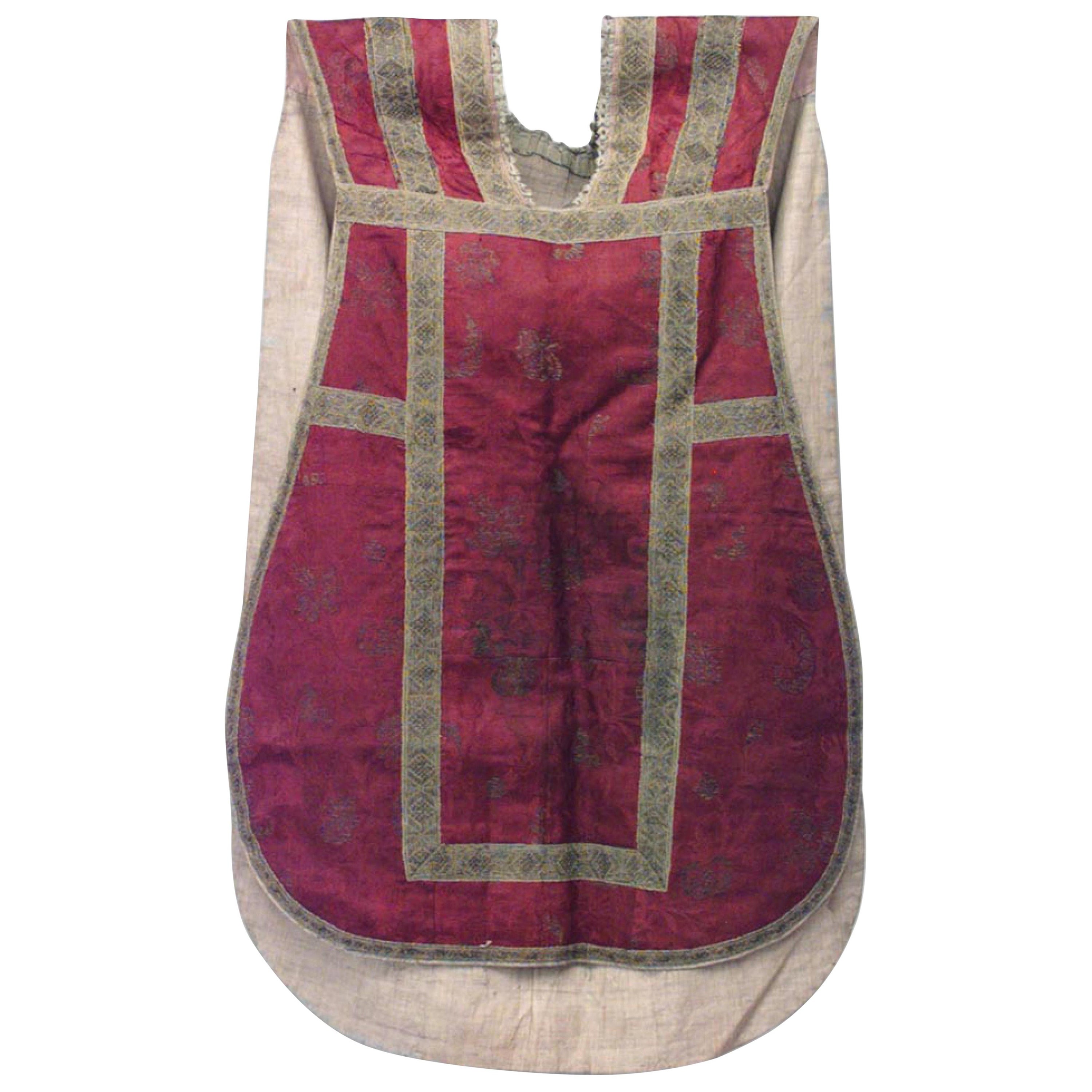 Red Silk Damask Chasuble