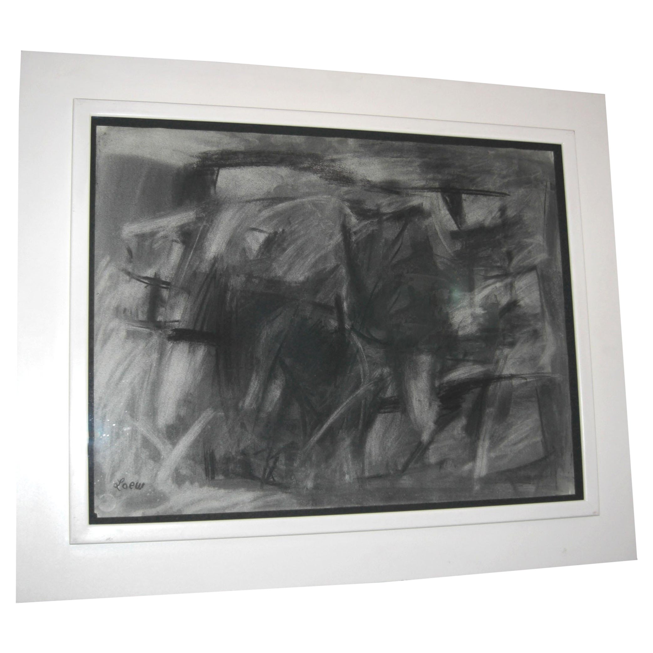 Charcoal Geometric Abstract Artwork
