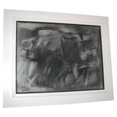Charcoal Geometric Abstract Artwork