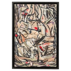 Copia de la Pintura Abstracta "Marrón, Negro con Rojo"
