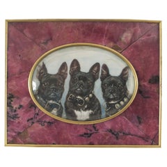 Pintura en acuarela de un perro toro ruso
