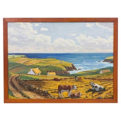Impressionistisches Bauernhof-Landschaftsgemälde