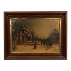 English Victorian Print of Winter Scene