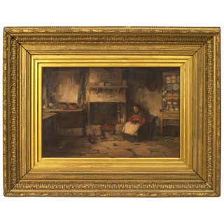 Edouard Frederic Wilhelm Richter Oil Painting of a Lady Reading a ...