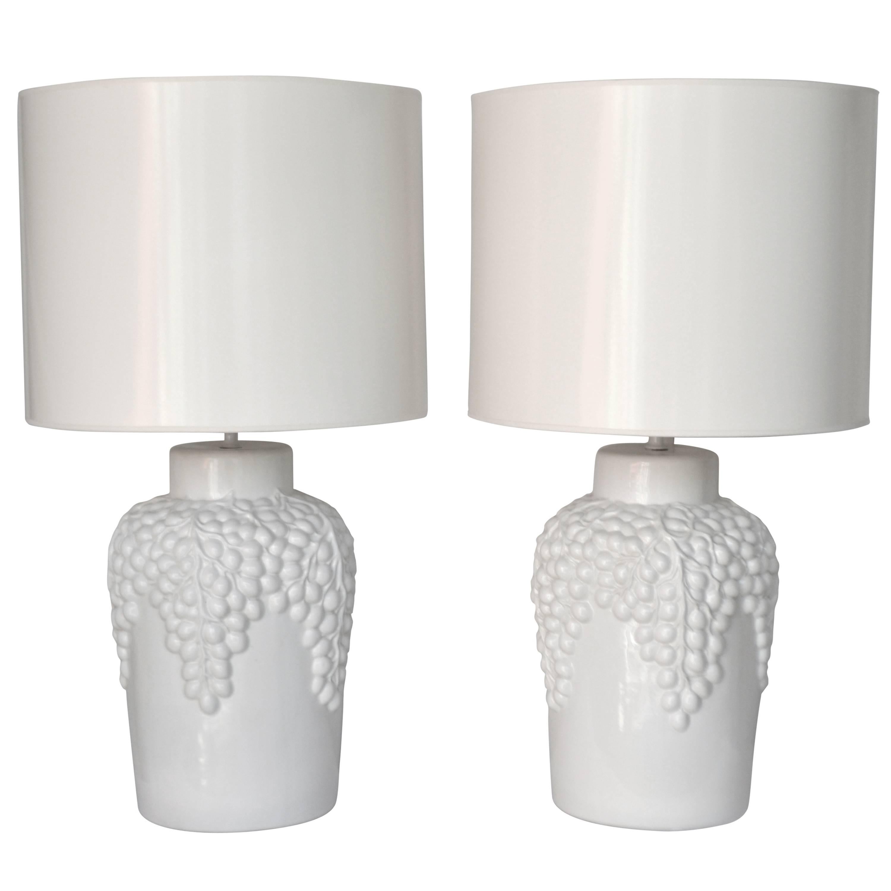 Pair of Italian Blanc De Chine Table Lamps