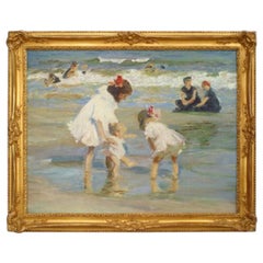 Bambini che giocano in riva al mare - Quadro