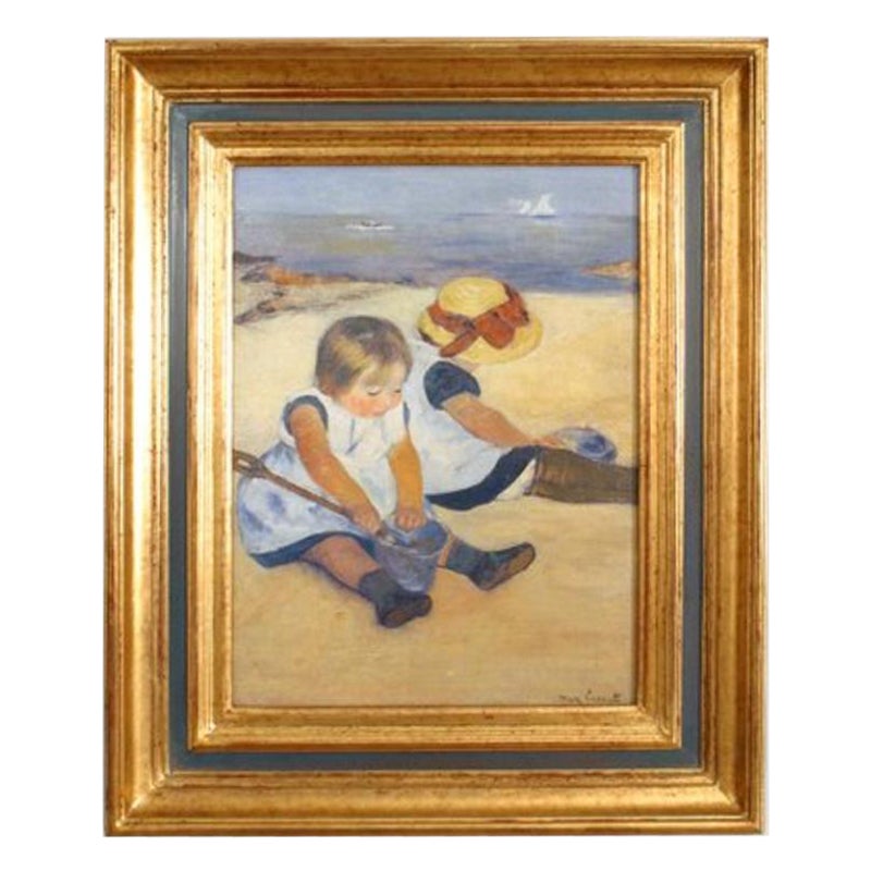 Bambini che giocano sulla spiaggia Pittura