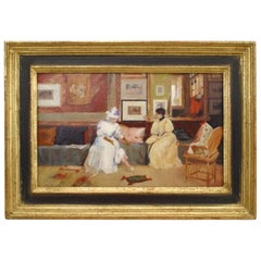 Una visita amistosa, 1985 Pintar con mujeres victorianas
