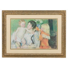 Retrato al pastel con madre e hijos