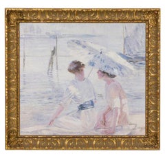 Peinture de Newport avec des femmes au bord de la route