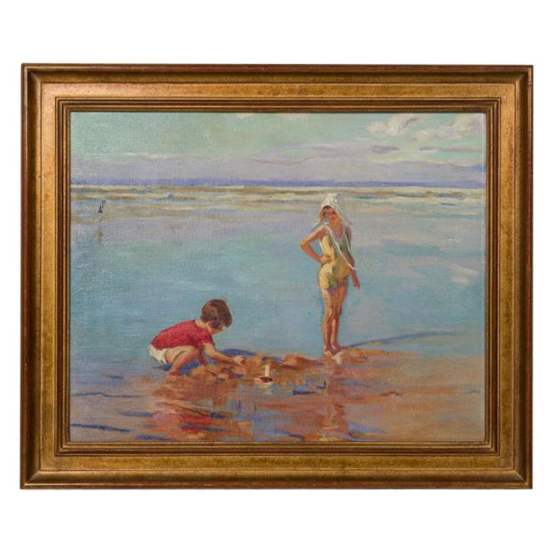 Pittura con figure in una pozza di marea