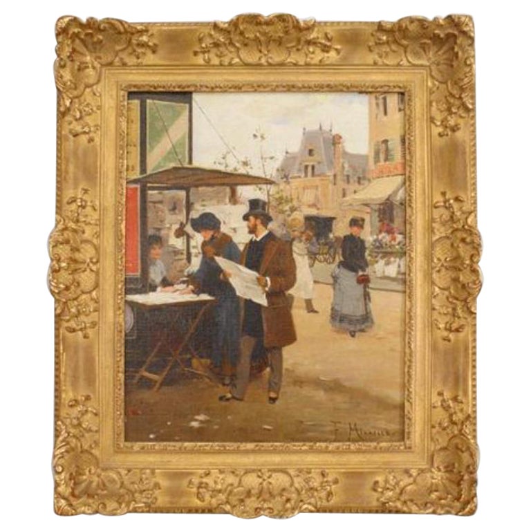 Victorian Street Scene Painting For Sale