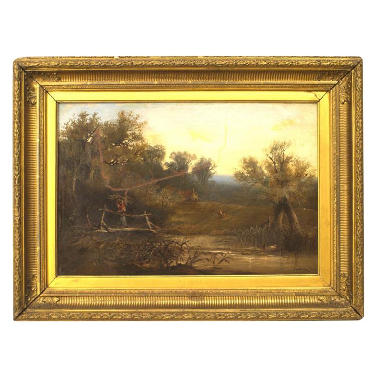Paesaggio vittoriano inglese di un piccolo ponte