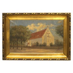 Antique American Country Church Landscape