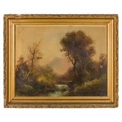 English Victorian Landscape of a Waterfall