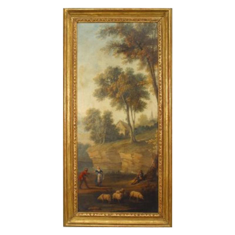 Landscape of People with Sheep