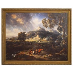 Landscape Showing People Near Lightning Storm