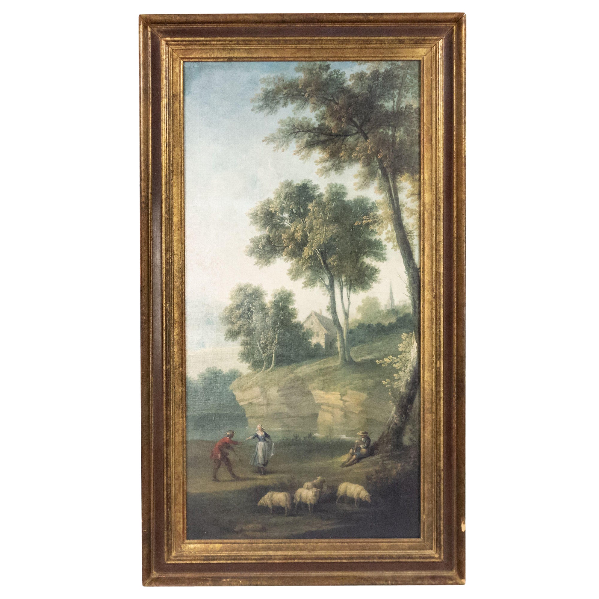 Paesaggio con coppia che balla