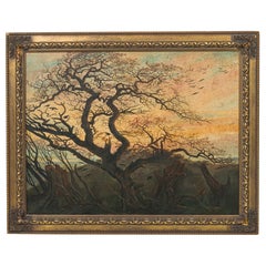 Exemplaire de la peinture de paysage « Tree With Crows »