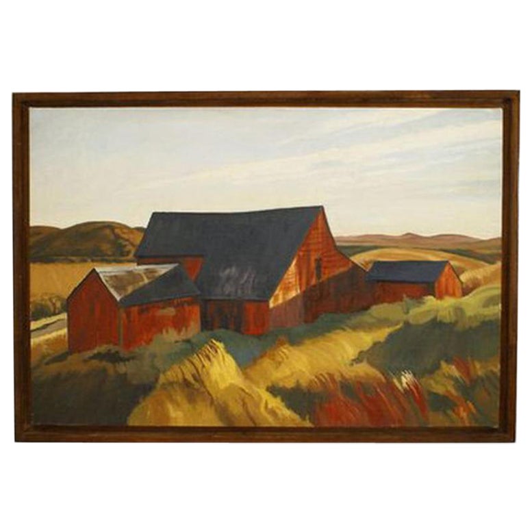 Landscape with a Large Red Barn