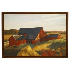 Landscape with a Large Red Barn