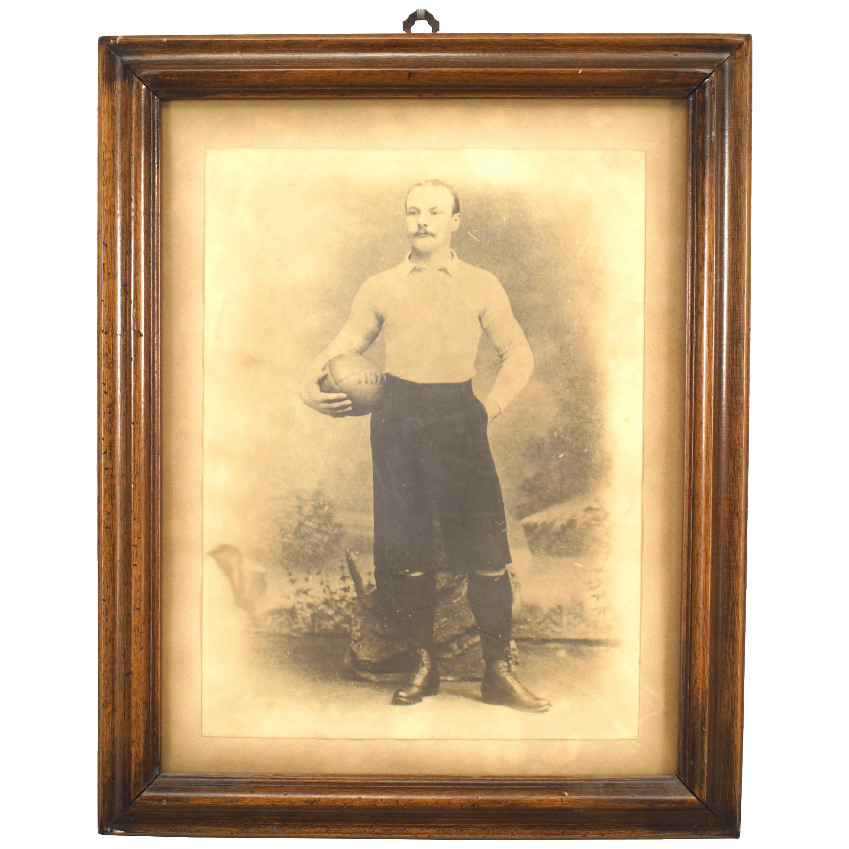 Antique Football Player Photograph