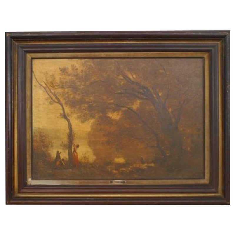 Landscape "Souvenir de Mortefontaine" For Sale