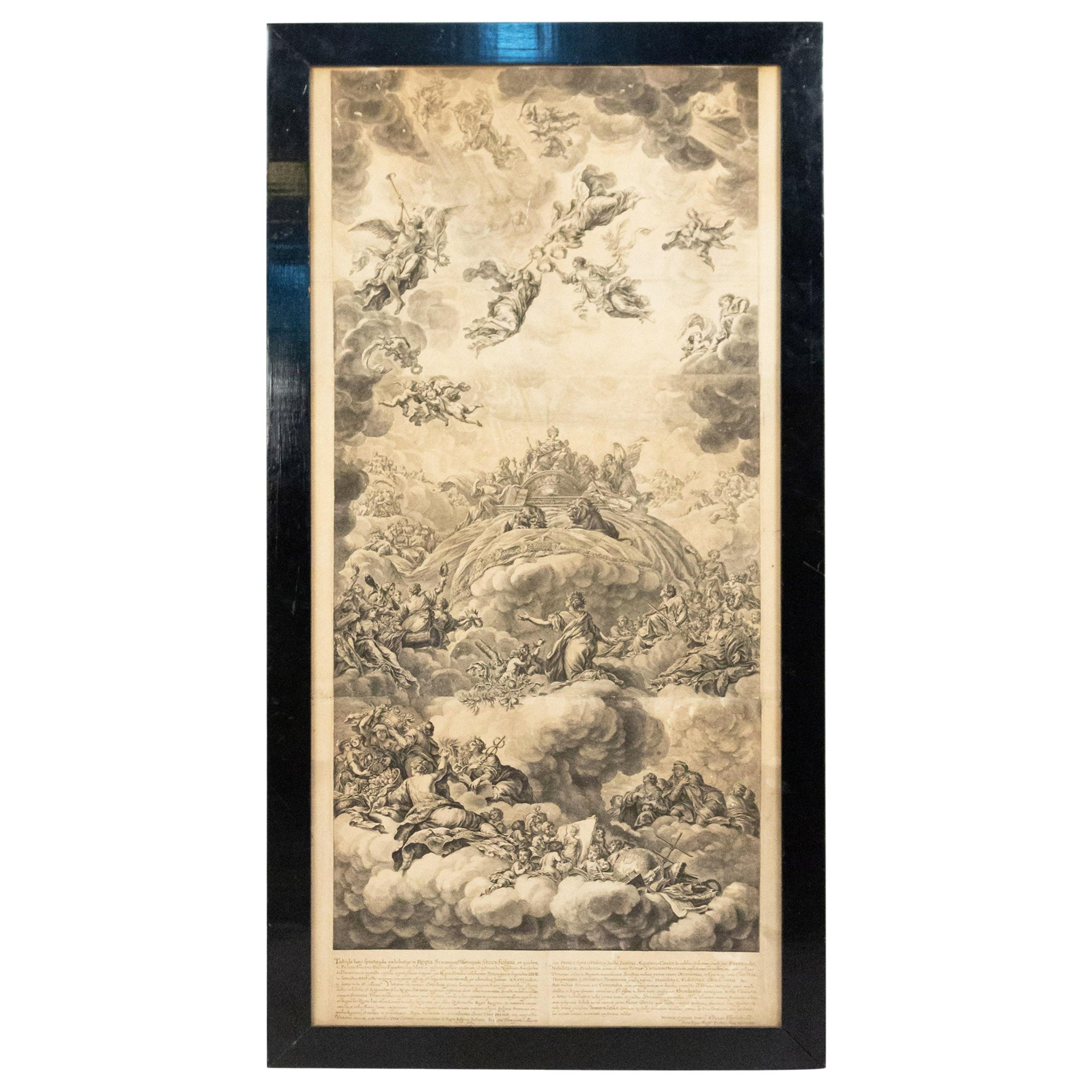 Italian Renaissance Lithograph of Angels For Sale