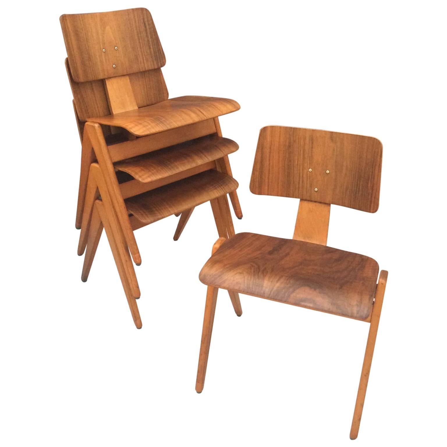 Set of Four Hille Stak Chairs by Robin Day, 1950s